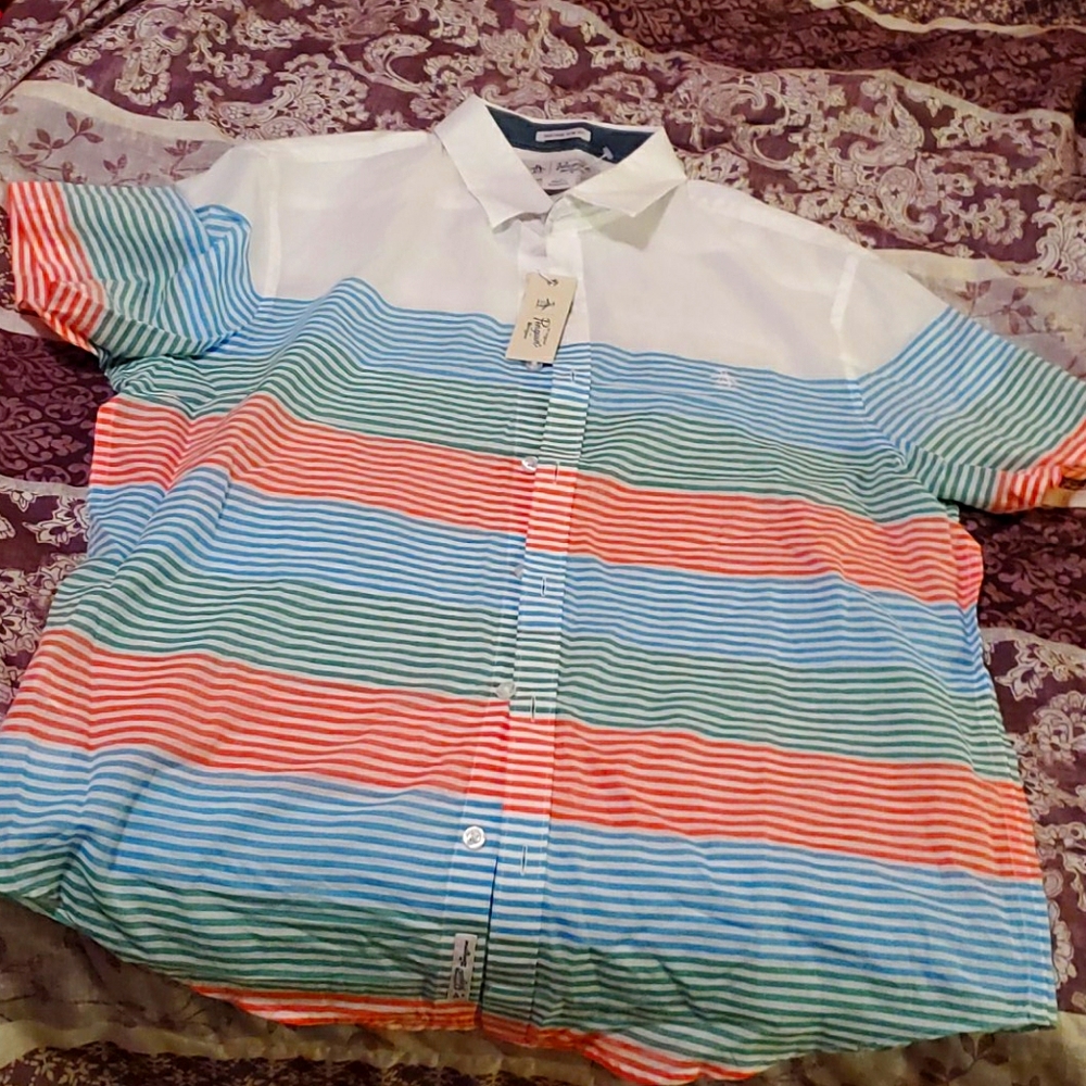 Sold - Penguin multi strip shirt